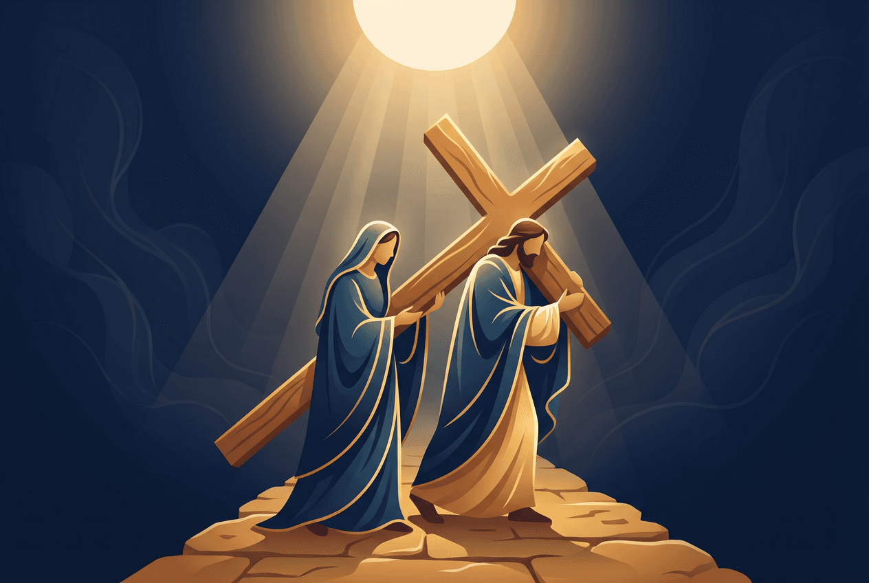 Fifth Station — Simon Helps Jesus Carry the Cross